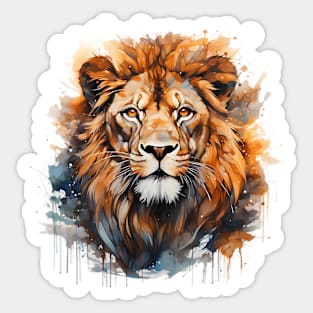 A majestic lion in watercolor style Sticker